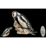 Bing and Grondahl Superb Quality - Hand Painted Porcelain Bird Figure ' Woodpecker ' Number 1717.