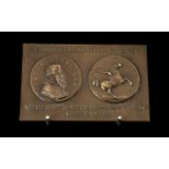 Bronze Plaque Desk Paperweight 'World Conference on Investment' Casting London 1966 (after