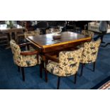French Style Art Deco Extending Dining Tables in maple and walnut veneer,