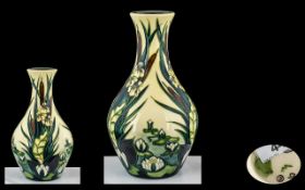 Moorcroft - Tubelined Ovoid Shaped Vase ' Lamia ' Design. Date 1995. Designer Rachel Bishop.