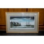 Ship Interest - Limited Edition Signed Print 'The Schooner', by R Folland, pencil signed to bottom