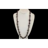 Garnet Chips Rustic Necklace, 28 inches (70cms) long.