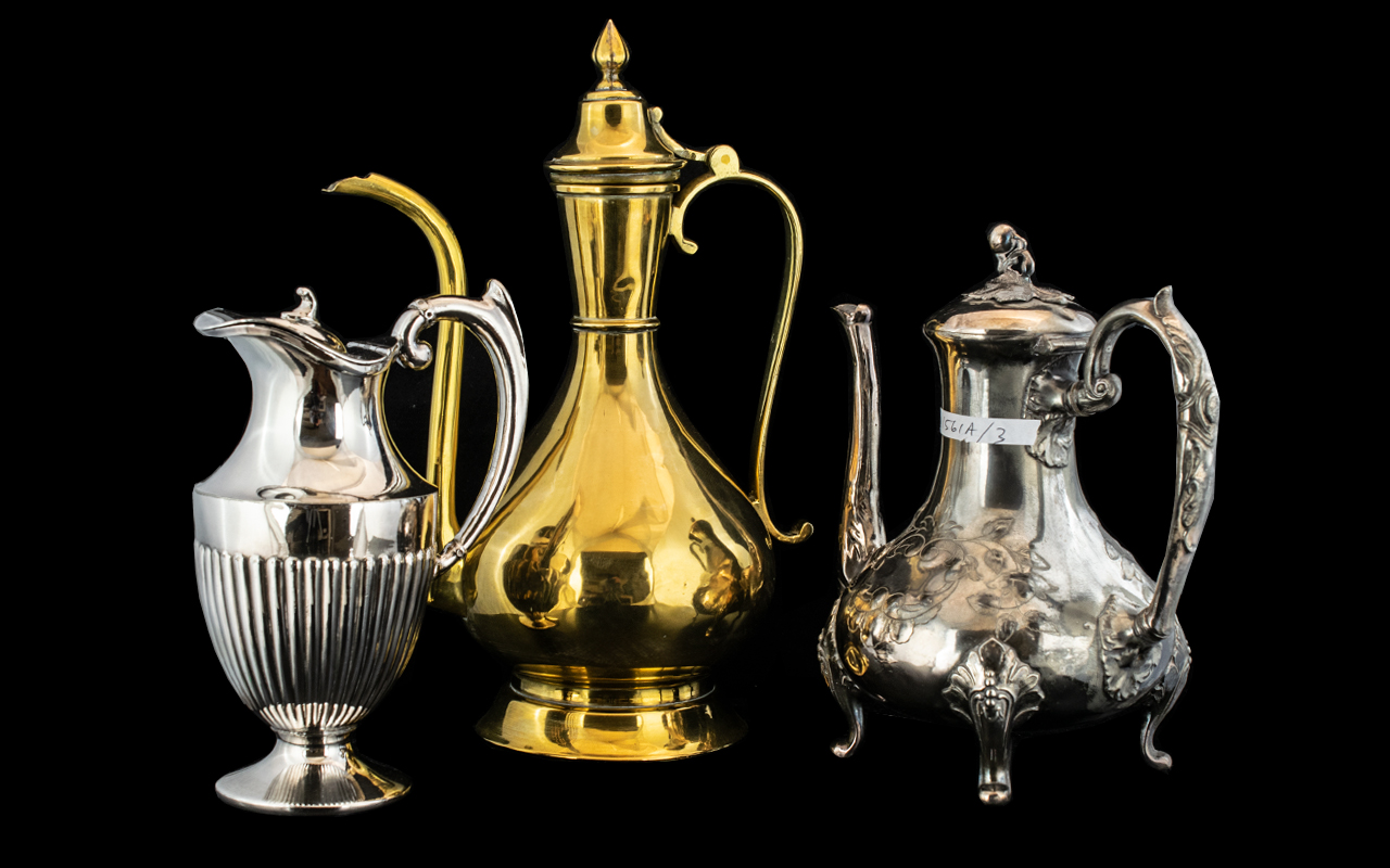 Two Silver Plated (EPBM) Jugs, (tea pot and hot water),