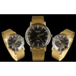 Sekonda - Deluxe 23 Jewells - Gold Plated Mechanical Wind Gents Wrist Watch, With Black Dial,