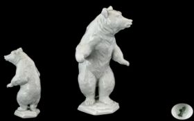 Rosenthal Handmade Porcelain Wild Animal Figure - Large ' Dancing White Bear ' Code 0741. c.1950's.