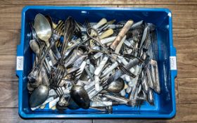 Selection of Vintage Silver Plated Cutlery including twenty-seven silver rimmed,