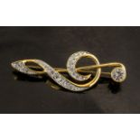 Swarovski Jewellers Collection Swarovski Pin / Brooch In The Form of a Treble Clef ( Musical Note )
