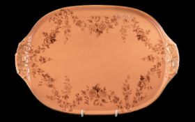 Large Macintyre Pink Tray. Approx 16 by 11 Inches. Stamped Macintyre to Base. Please See Photo.