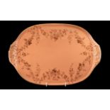 Large Macintyre Pink Tray. Approx 16 by 11 Inches. Stamped Macintyre to Base. Please See Photo.