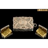 Queen Victoria Superb Quality - Sterling Silver Vinaigrette with Wonderful Open-worked Gilt Grill.
