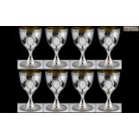 Elizabeth II - Superb Quality Ollivant and Botsford Sterling Silver Set of Eight Goblets, Gilt