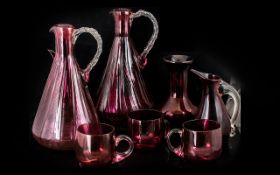 Collection of 19th Century Cranberry Glass Items,