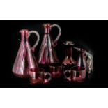 Collection of 19th Century Cranberry Glass Items,