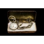 A Late Victorian Silver Open Faced Pocket Watch white enamel dial with subsidiary seconds,