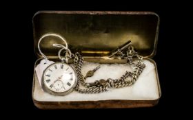 A Late Victorian Silver Open Faced Pocket Watch white enamel dial with subsidiary seconds,