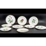 A Collection of Rosenthal Cabinet Plates, nine in total, botanical themes. In good condition.
