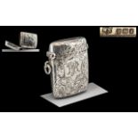 Edwardian Silver Vesta Case of Large Size and Superior Quality.