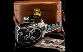 Bolex Paillard Cine Camera B8, in original leather case with manual