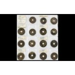 Fifteen Chinese Cash Coins, Kao Tsung, (1736 - 95) Period and Chien Lung Period,
