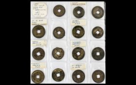 Fifteen Chinese Cash Coins, Kao Tsung, (1736 - 95) Period and Chien Lung Period,