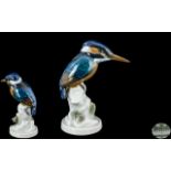 Rosenthal Superb Hand Painted Porcelain Bird Figure ' Kingfisher ' Designer Eisvogel Fischer. c.