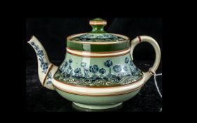 Moorcroft - Large Macintyre Forget-Me-Not Lidded Teapot, 6 Inches High.