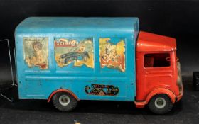 Large Triang Diecast 200 Transport Van, measures approx 18" long x 8" wide, in red and blue.