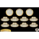 Wedgwood - Etrupia Very Fine Quality Bone China White and Gold - ( 17 ) Piece Coffee Set of
