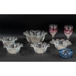 Collection of Quality Glass Ware, including Dartington Crystal Daisy Large Fruit Bowl & Four Small