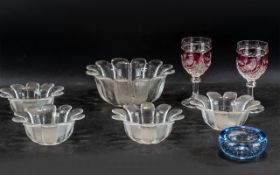 Collection of Quality Glass Ware, including Dartington Crystal Daisy Large Fruit Bowl & Four Small