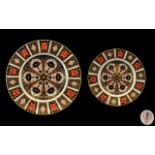 Two Royal Crown Derby 1128 Cabinet Plates 10 1/2 inches diameter and 8 inches.