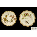Royal Worcester Superb Hand Painted Blush Ivory Cabinet Plate,