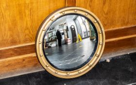 Vintage Convex Circular Mirror. Regency Style Mirror of Convex Design. Lovely Shape and Style.