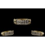 Ladies - Attractive 9ct Gold Diamond Set Dress Ring, Full 9.375 Hallmark to Interior of Shank.