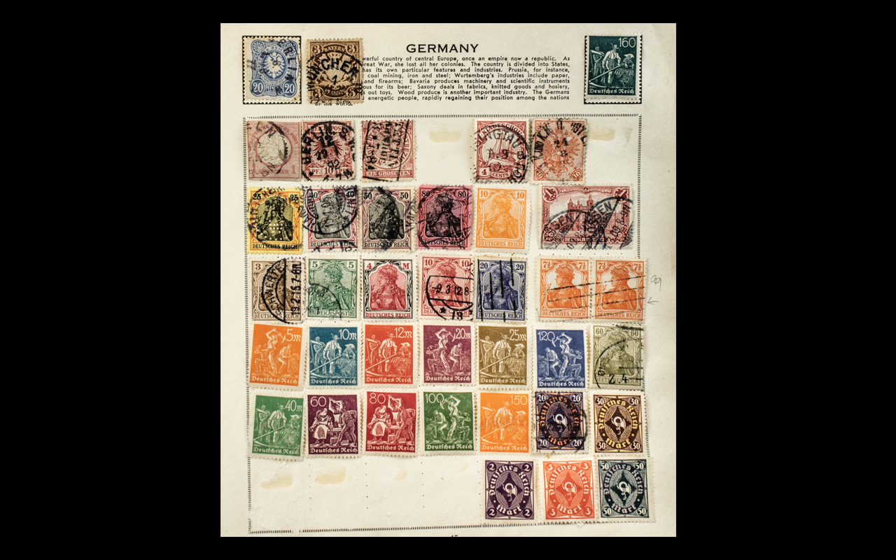 Stamps Interest Germany + some states on album leaves, - Image 2 of 3