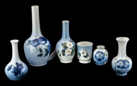 Collection of Six Royal Copenhagen Vases, No.