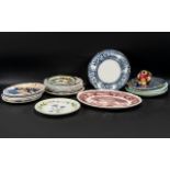 Large Collection of Cabinet Plates, including Adams pink and white 'English Scenic' platter; two