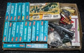 Box of Vintage Airfix, to include S8/59 Indians, S29/50 WW1 Infantry, S7/59 Cowboys,