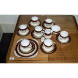 Royal Grafton Tea Set, comprising a milk jug, sugar bowl, seven cups, saucers and side plates, and