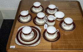 Royal Grafton Tea Set, comprising a milk jug, sugar bowl, seven cups, saucers and side plates, and