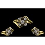 Antique Period Ladies 18ct Gold Diamond Set Dress Ring of Excellent Design and Setting.
