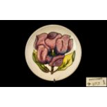 Moorcroft Pin Dish, Cream with Pink Magnolia, measures 4.5" diameter. In excellent condition.