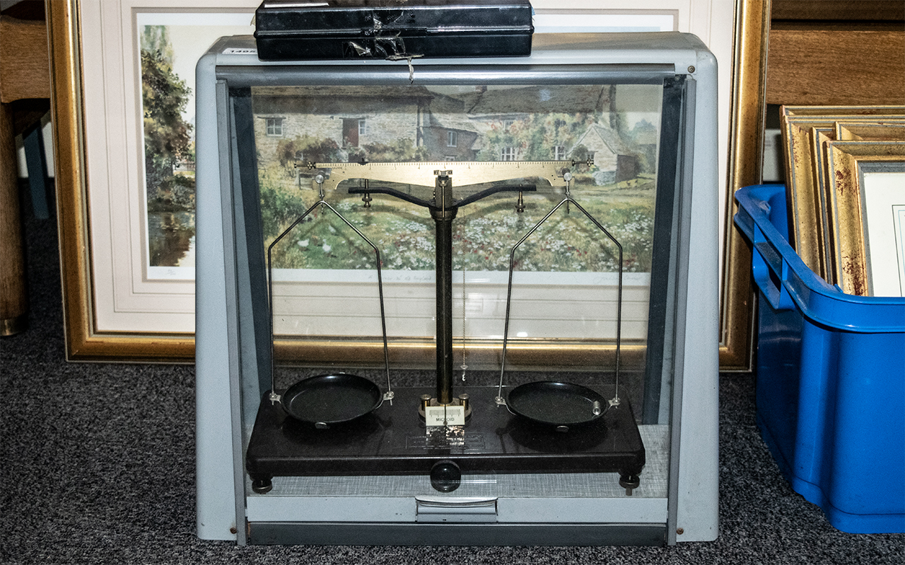A Set of Griffin and George Limited Pan Scales in Perspex case.
