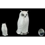 Royal Copenhagen Superb Quality Handmade and Hand Painted Porcelain Figure ' Owl ' White.