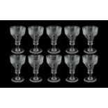 Collection of Victorian Wine Glasses. Antique Wine Glasses with Superb Decoration, Grape Vine