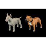 ( 2 ) North Light Earlier Dog Figures. Comprises 1/ English Bull Terrier Figurine, Stamps - North