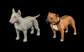 ( 2 ) North Light Earlier Dog Figures. Comprises 1/ English Bull Terrier Figurine, Stamps - North