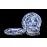 Quantity of Spode 'Italian' Blue & White Porcelain, comprising four 6" bowls, four 6" side plates,