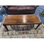 Antique Mahogany Coffee Table, raised on four bobble legs, with decorative carving to table edges.