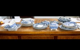 Collection of Blue & White China, including Bristol, Athena, Queen, etc., comprising plates, gravy